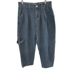 Vintage 90s Pleated High Waisted Carpenter Denim Jeans Sz 30